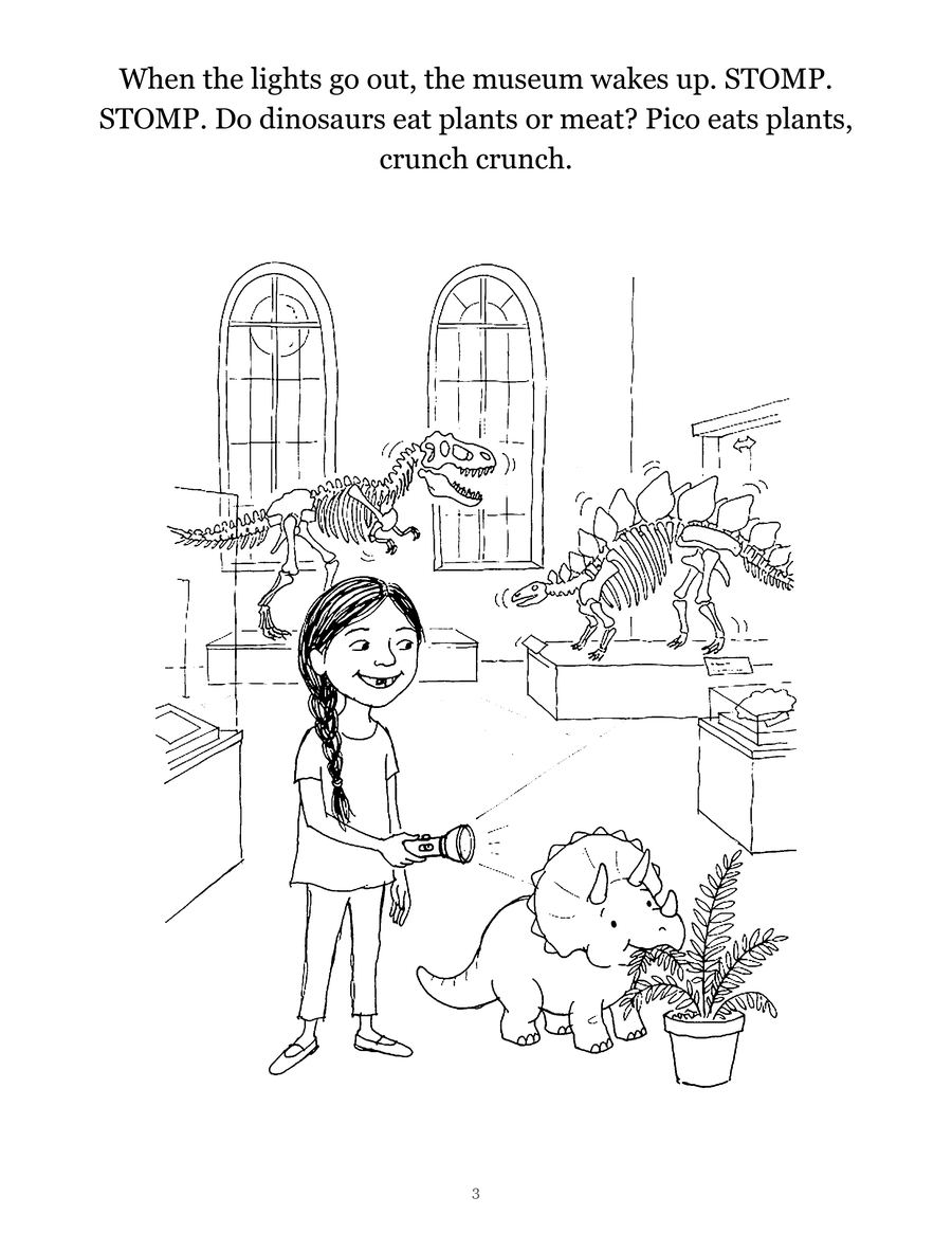 Page from Sofía and the Night at the Dinosaur Museum